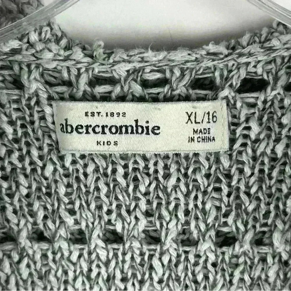 Abercrombie Kids Hooded Cardigan Sweater Gray XL Unisex Long Sleeve Knitted - Picture 4 of 12